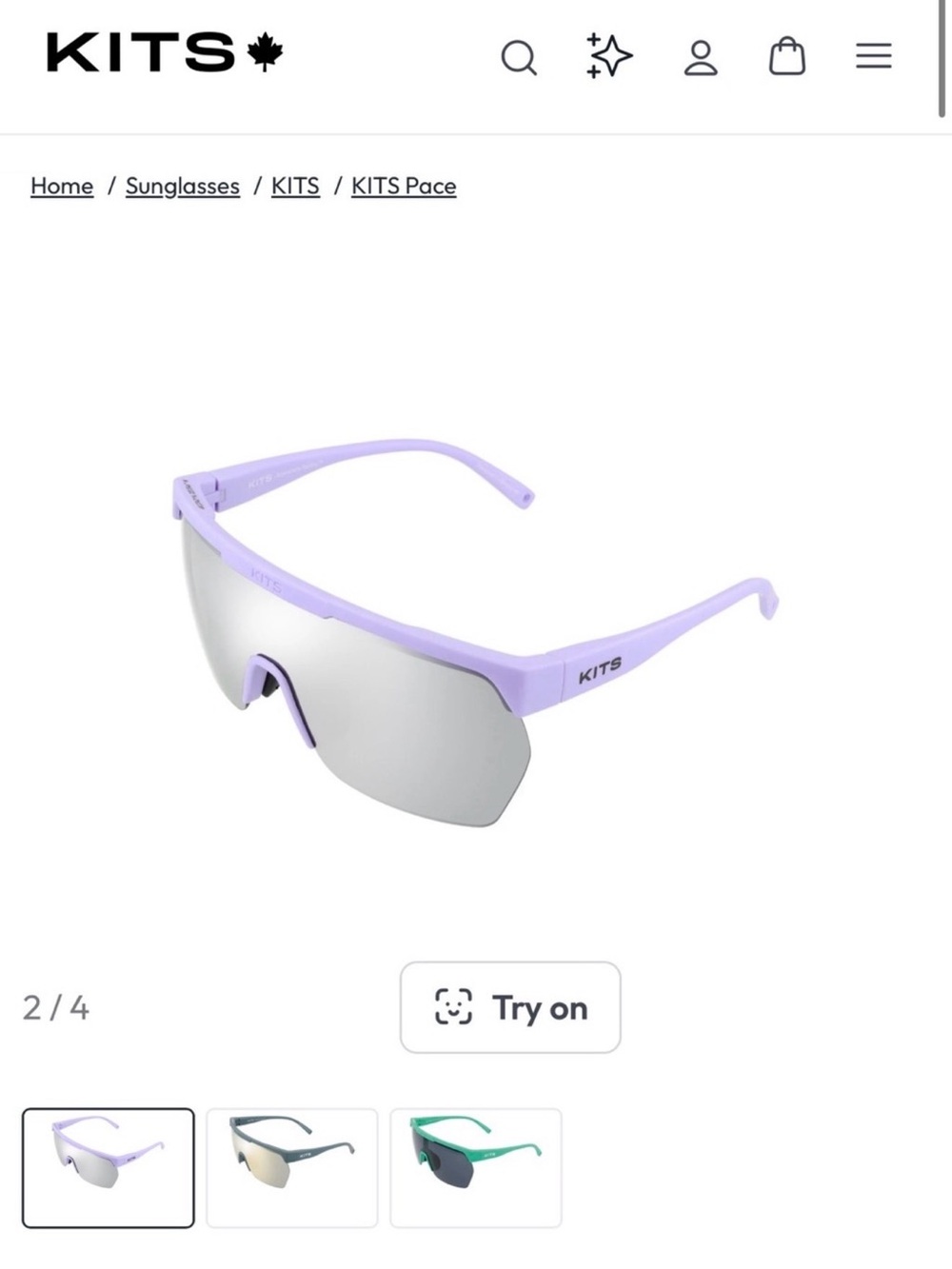 KITS Pace Shield Sunglasses in Lavender